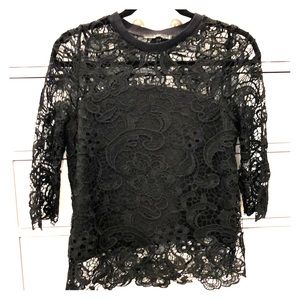 Zara Black Lace Blouse